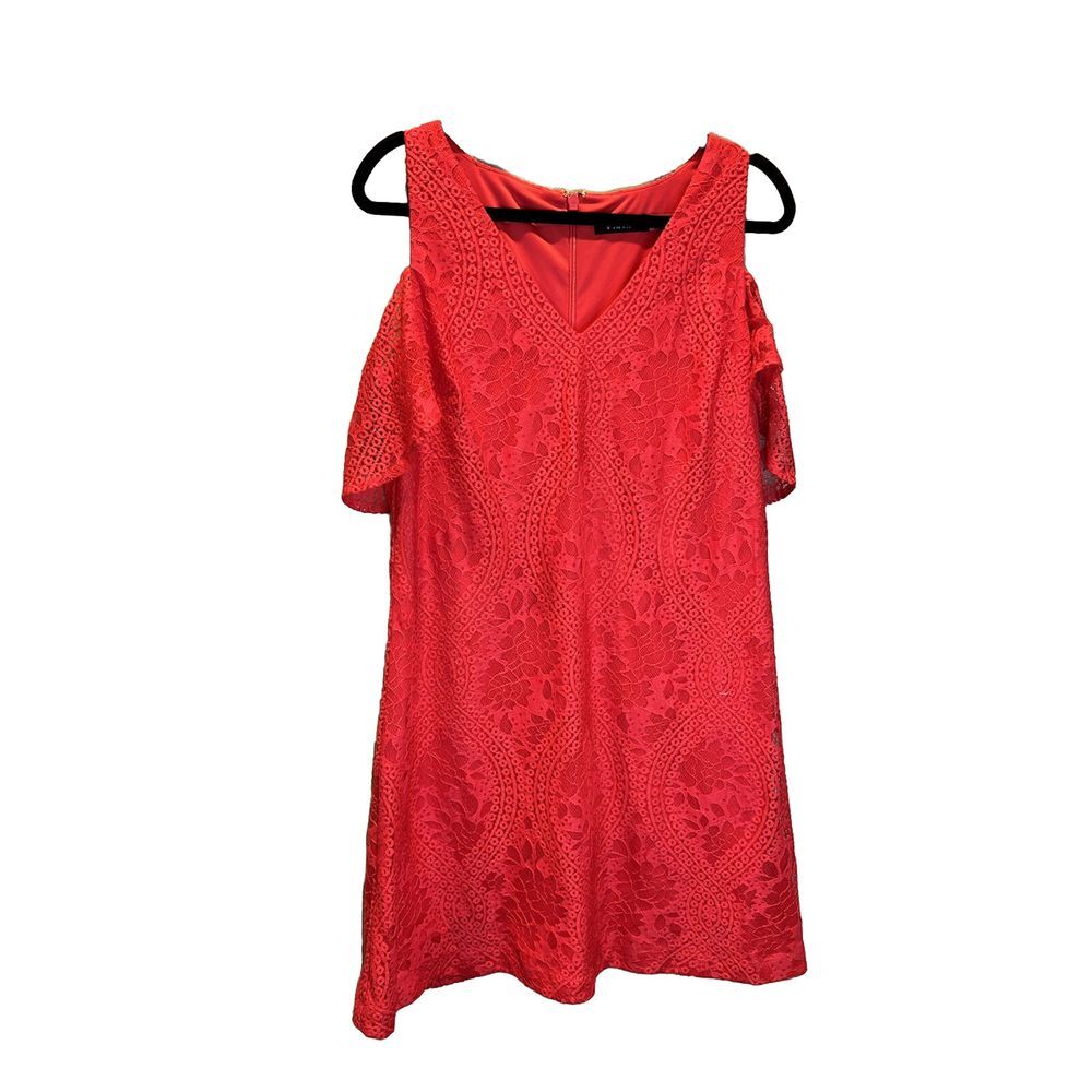 NWT‎ Guess Women's Lace Cold-Shoulder Sheath Dress Pink/Red Size 14